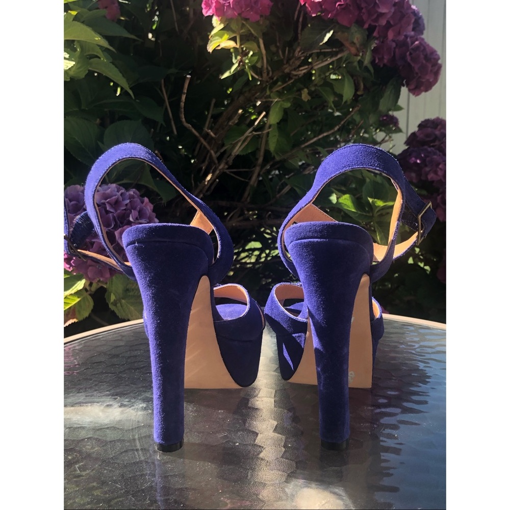 Steve Madden P GEE GEE Royal Blue Suede Platforms - Picture 6 of 13